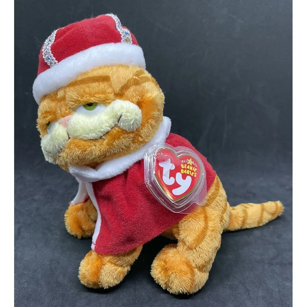 Vintage Garfield His‎ Majesty TY Beanie Babies Plush Stuffed Toy King MWMT